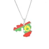 Pendant Necklaces European And American Stainless Steel Oromia Map Necklace