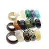 Band Rings Natural Crystal Stone Ring Opal Turquoise Black Onyx Tiger Eye Sodalite Malachite Jewelry Gift Finger For Women M Dhgarden Dh7Zh