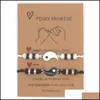 Charm armband handgjorda par justerbart rep kinesiska tai chi yin yang armband v￤nskap smycken g￥vor sl￤pp leverans otwi8