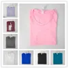 22 23 Yoga clothes Lu-088 Women Yoga T-Shirts Women's T-Shirt High-Elastic Breathable Running Top Quick Drying Seamless Short Sleeve Sport-Cycling Gym Wear lu good