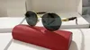 Carti Diseñador Gafas Hombre Gafas de sol para mujer C Decoración Redondo Sin montura Cuerno de búfalo Oro Plata Metal Marco de madera Moda de gran tamaño Dri Xlls