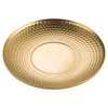 Plates Stainless Steel Hammer Pattern Barbecue Plate Diamond Golden Disc Western Thickened Retro Old Fruit