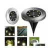 Luzes solares do jardim LEDSTAR 8 LEDS Luz ￠ prova d'￡gua alimentada para casa Jun￧￣o de garagem de garagem da estrada da estrada da estrada Ground Ground Drop Drop Light Dhinq