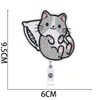 Kavramlar sevimli kedi rozeti makarası tutucu Hemşire ismi için kimlik klibi ile geri çekilebilir Kawaii karikatür hayvan hemşirelik doktor