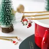 Ужин наборы посуды рождественская посуда пентаграмма нержавеющая сталь кофейная ложка Смешающая длинная ручка подвеска для дерева Санта -Шляпа