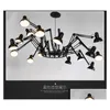 Pendant Lamps Black Spider Chandelier Lighting Retractable Arm Retro Industrial Lamp Creative Office Clothing Shop Bar Pendent Drop Dhpfk