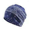 Berretti 2023 Cotone Autunno Inverno Skullies Cap Beanie Hat Stampa Turbante Sciarpa Doppio uso per uomo e donna 47