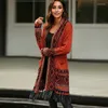 Damenstrick BOHO INSPIRIERT Jacquard Lange Strickjacke Weibliche Böhmische Ärmel Übergroße Pullover Cardiagns Für Frauen Wintermantel