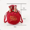 Juldekorationer Merry Candy Apple Gift Bags Cartoon Santa Anlter Sweets Chocolate Packaging Bag 2023 Year Xmas Navidad Pouch