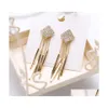 Dangle Chandelier Fashion Jewelry S925 Sier Post Earrings Geometric Square Tassels Stud Drop Delivery Dhssc