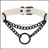 Anhänger Halsketten Schwarz Leder Choker Halskette Weibliche Kragen Für Frauen Goth Punk Kette Harajuku Chocker Festival Mädchen Gothic Jewel Otgge