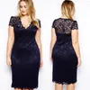 Casual Dresses Plus Size Womens Summer Lace Party Vneck Midraist Purple Polyester Material Hollow Back 230202