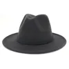 Wide Brim Hats Womens Ladies Rosy Wool Felt Jazz Fashion Women Trilby Flat Top Hat Gambler Carnival Cap HF34