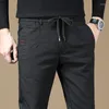 Men's Pants 2023 Spring And Summer Men's Slim Plaid Casual High Quality Stretch Business Length Male Brand