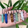 Hanger kettingen Irregar kwarts pendum natuursteen ketting amethist Amazoniet citrines lapis roze kristal touw ketting dro dhgarden dhmp2