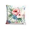 Taie d'oreiller imprimée de feuilles de plantes florales tropicales, housse de coussin en Polyester, forêt tropicale, plantes vertes, décor de canapé