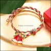 Link łańcuch świąteczny bransoletka biżuteria Diy Colorf Santa Claus Bell Tree Charm Bracelets Drop dostawa OT1EG