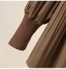 Kadın Sweaters 2023 Vintage Plus Boyut Yüksek Boyun Örme Süvari Kadın Giysileri Bahar Sonbahar Kazak Yamaları Yatlar JP867