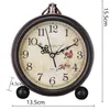 Running Shorts Clock Alarm Table Bedside Clocks Desk Light Vintage Night Rustic Travel Portable Silent Desktop Iron Farmhouse Decoration