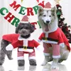 Dog Apparel Big Dogs Cats Santa Claus Clothes Pet Supplies Fleece In Autumn And Winter Funny Feet Golden Hair Transformation.