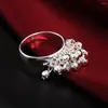 Anéis de casamento 925 Uva de prata colorida para mulheres Tamanho 6 7 8 9 10 Presentes de Natal para festas de jóias de moda fina