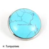 Pins Broschen Damen Herren Naturstein 25 mm Cabochon Brosche Tigerauge Türkis Tasche Kleidung Opal Kristall Pins Grün Abzeichen J Dhgarden Dh7Qd