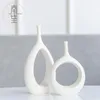 Vazolar Beyaz Seramik Vazo Modern Basit Yemek Masası Oturma Odası Süs Ev Dekorasyon Çiçek Diter