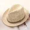 Chapeaux à large bord femmes paille chapeau de soleil été doux rétro enfant filles plage Parent-enfant Panama Chapeu Feminino Fedoras