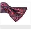 Bow Ties Wino Red Paisley Jacquard Weave męski bowtie moda dla męskich salonów koktajlowych