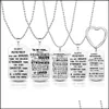 Pendant Necklaces To My Son Daughter I Want You Believe Love Dad Mom Family Necklace Stainless Steel Jewelry Drop Delivery Pendants Otkbu