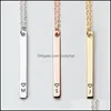 Hanger kettingen letters gegraveerde rechthoekbar ketting vrouwen mode eenvoudig personaliseren kettingaccessoires valentijnen geschenk luckyha dhrz9