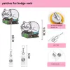 Notions Cute Cat Badge Reel Holder Retractable with ID Clip for Nurse Name Tag Card Kawaii Cartoon Animal Nursing Doctor Work Office Alligator Clips