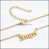 Anhänger Halsketten Mode Alte Buchstaben Babygirl Für Mädchen Frauen Gold Silber Edelstahl Alphabet Schlüsselbein Kette Halskette Drop D Otjyo