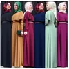 Etnische kleding Kaftan Dubai Abaya Kimono Moslim hijab Jurk Turkse Saoedi -Arabië Afrikaanse jurken voor vrouwen gewaad de islam met riem