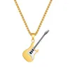 Pendant Necklaces Guitar Necklace Stainless Steel Women Men Cool Punk Hip Hop Party Jewelry Gift