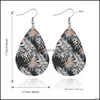 Charm Print Flower Leather Teardrop Earrings For Women Dog Claw Leaf Dangle Lightweight Statement Fashion Jewelry Gift Drop Delivery Otsya