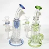 Красивые голубые стеклянные бонги Percolator Dab Rigs мини -нефтяная установка прямая трубка Стеклянная вода 14 мм женское сустав с миской