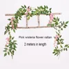 Kwiaty dekoracyjne 4PC/partia 2m sztuczna wisteria kwiat wiszą