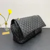 Clássico Aba única Maxi Bolsas de couro de bezerro XXL Caviar Couro Envelhecido Ouro/Prata Ferragens de metal matelassê Cadeia Bolsas tiracolo Lare Capacidade Bolso para aeroporto 46X14CM