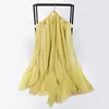 Scarves Women Plain Bubble Voile Chiffon Scarf Hijab Wrap Solid Color Shawls Headband Muslim Femme Foulard Stole Tassel