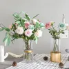 Fleurs décoratives 10 pièces/lot! Rose artificielle en soie Vintage, haute Simulation, fausse fleur en tissu, pour mariage, vente en gros