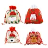 Décorations de Noël Sac de rangement de bonbons pour enfants avec sangles de corde intérieures pour ranger les jouets à boutons