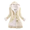 Women's Jackets Ladies Winter Hooded Polar Fleece Lining Cashmere Cardigan Knitted Sweater Jacket Women's Thick Warm Long Sleeve Woven