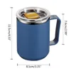 15 oz çift duvarlı paslanmaz çelik kupa ve kapaklı açık hareket için taşınabilir yalıtımlı bardak içme suyu çayı