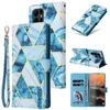 Lanyard folio vergulden marmeren telefoonhoesjes voor Samsung Galaxy S23 Ultra S22 plus S21 Note20 A14 A13 5G A23 A33 A53 A73 A22 3 Card Slots Lederen Wallet Kickstand Shell