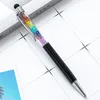 Diamond Ballpoint Pens Metal Ballpen 2 w 1 kryształowy styl pojemnościowy ekran Pióro dotykowe