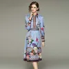 Dames boutiqe jurk met lange mouwen paleis geprinte jurk 2023 lente herfstjurk high-end retro dame jurken ol runway jurken