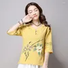 Etniska kläder 2023 Summer Style Women's Tang Suit Hanfu Förbättrad Ancient Cotton and Linen Chinese Tops