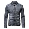 Vestes pour hommes 2023 automne hiver haute qualité couleur unie col montant fermeture éclair mince décontracté à manches longues polaire Denim veste