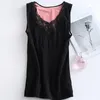 Camisoles Tanks Winter Plus Velvet Thick Embroidered Collar Bottoming Vest Horse V-NeckLace Slim Warm Feam